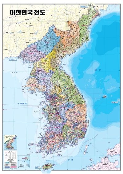 대한민국전도(행정)(코팅원지)(부착용)