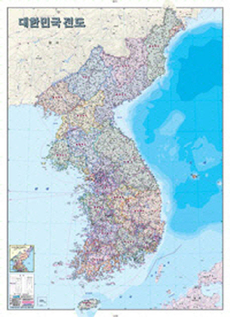 대한민국전도 (행정)(코팅원지)(108*78)
