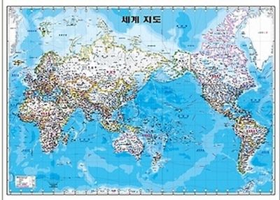 세계지도(한글/정치구분/코팅원지/부착용)