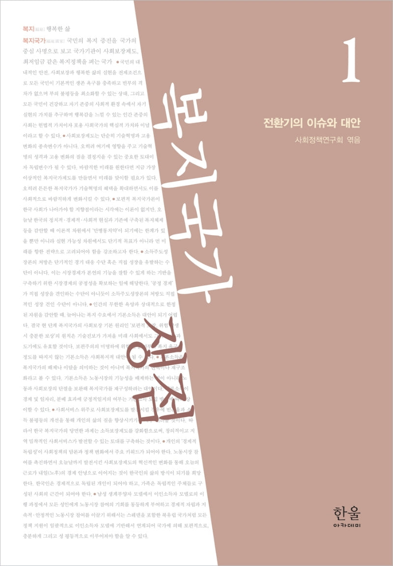 복지국가 쟁점 1: 전환기의 이슈와 대안(반양장)