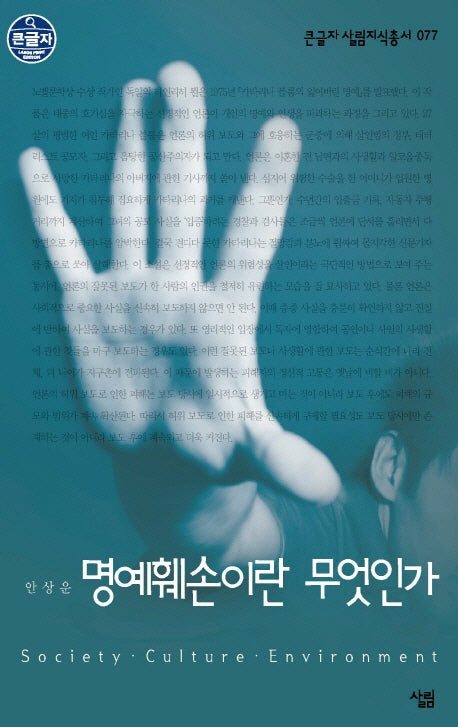 명예훼손이란 무엇인가(큰글자 살림지식총서 77)