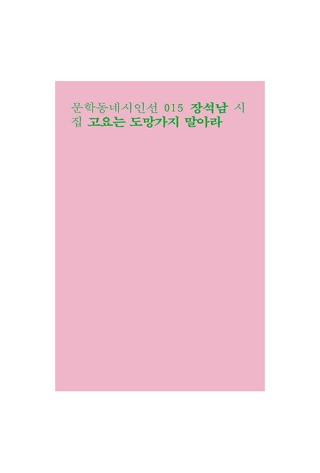 고요는 도망가지 말아라(문학동네시인선 15)