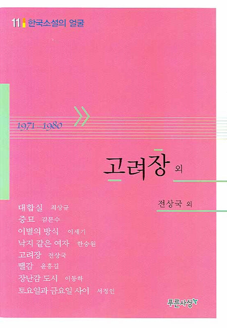 고려장 외(한국소설의 얼굴 11)