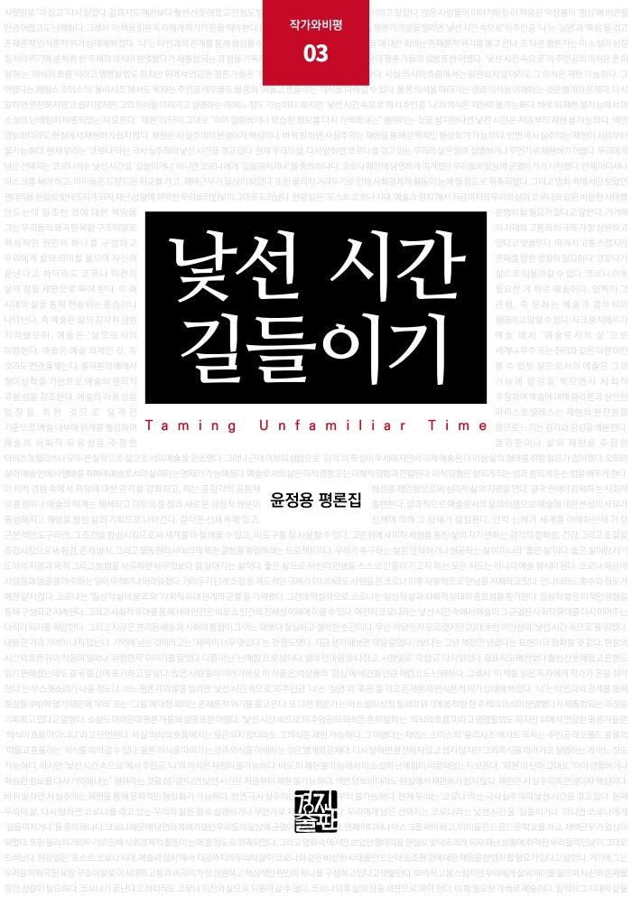 낯선 시간 길들이기(작가와비평 3)