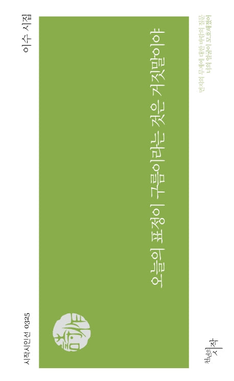 오늘의 표정이 구름이라는 것은 거짓말이야(시작시인선 325)
