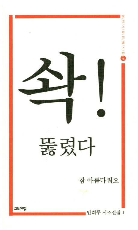 솩! 뚫렸다 참 아름다워요(열린시학 정형시집 133)(양장본 Hardcover)