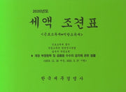 세액 조견표: 근로소득세 지방소득세(2020)