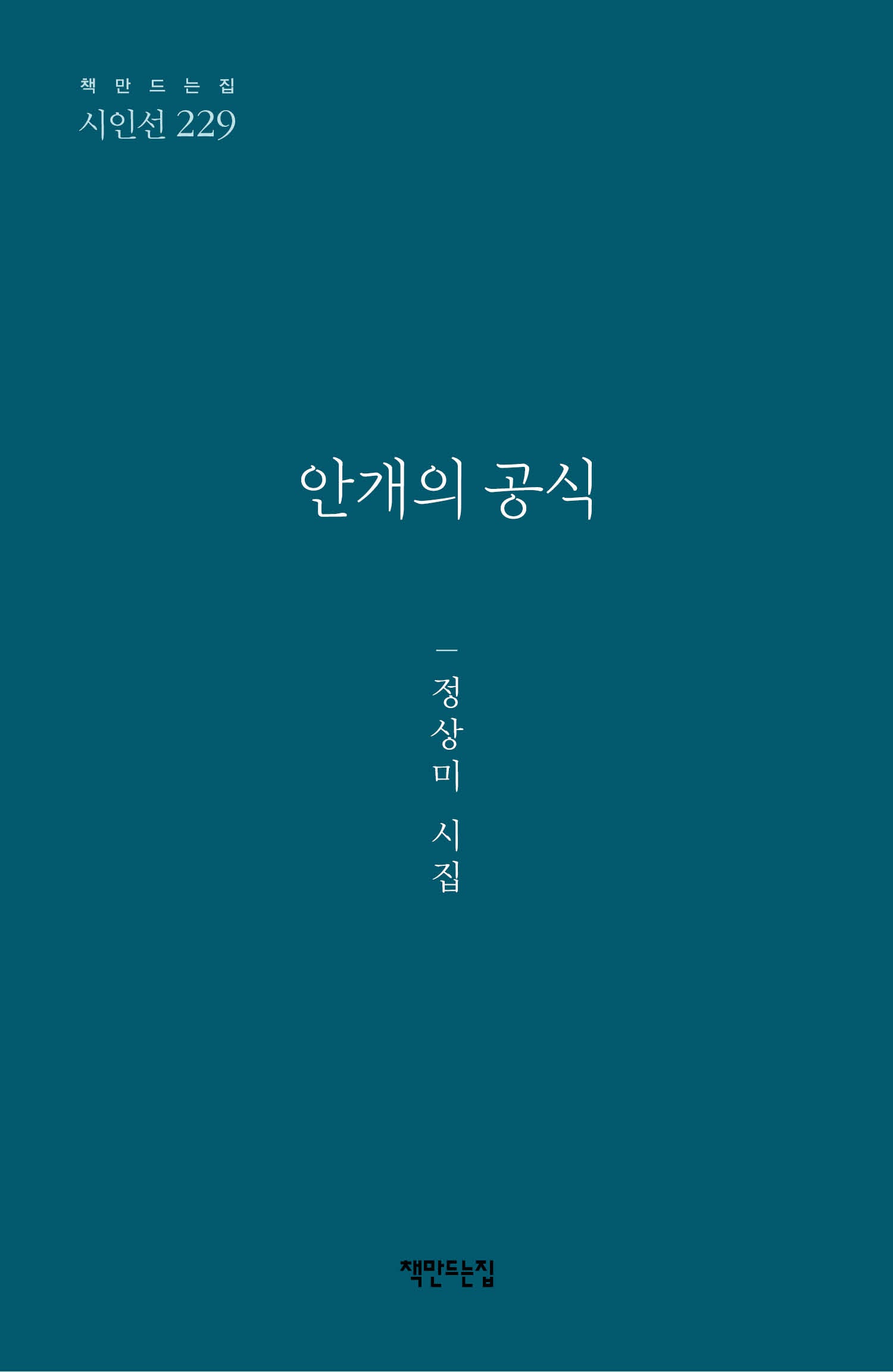 안개의 공식(책만드는집 시인선 229)