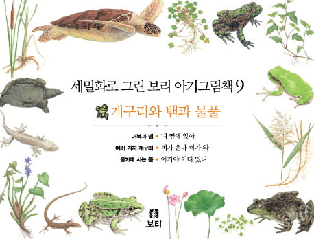 보리 아기그림책 9: 개구리와 뱀과 물풀(세밀화로 그린)(보드북)(전3권)