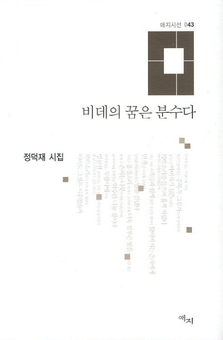 비데의 꿈은 분수다(애지시선 43)(양장본 HardCover)