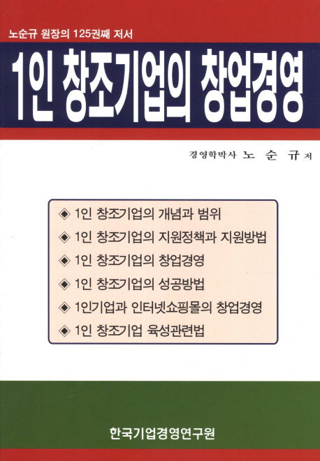 1인 창조기업의 창업경영