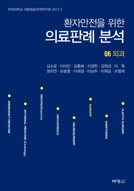 의료판례 분석 6: 외과(환자안전을 위한)(연세대학교 의료법윤리학연구원 2017-3)