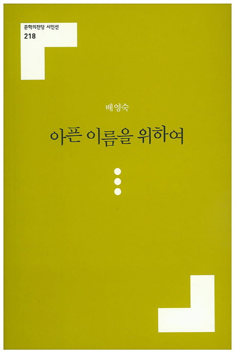 아픈 이름을 위하여(문학의전당 시인선 218)
