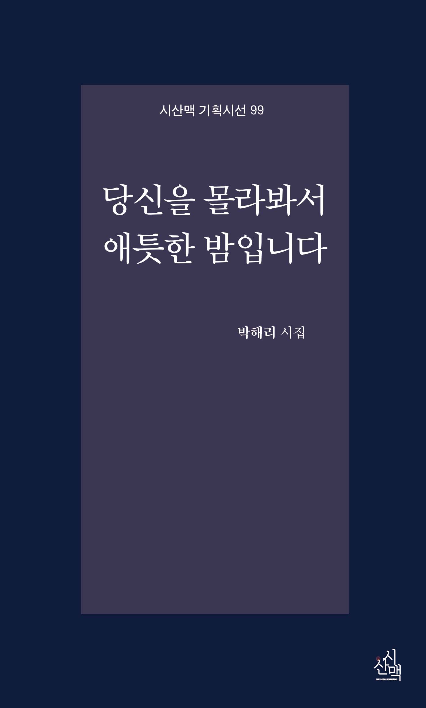 당신을 몰라봐서 애틋한 밤입니다(기획시선 99)