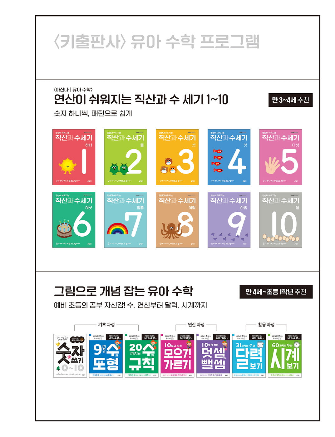 연산이 쉬워지는 직산과 수 세기 세트(1~10)(전10권)