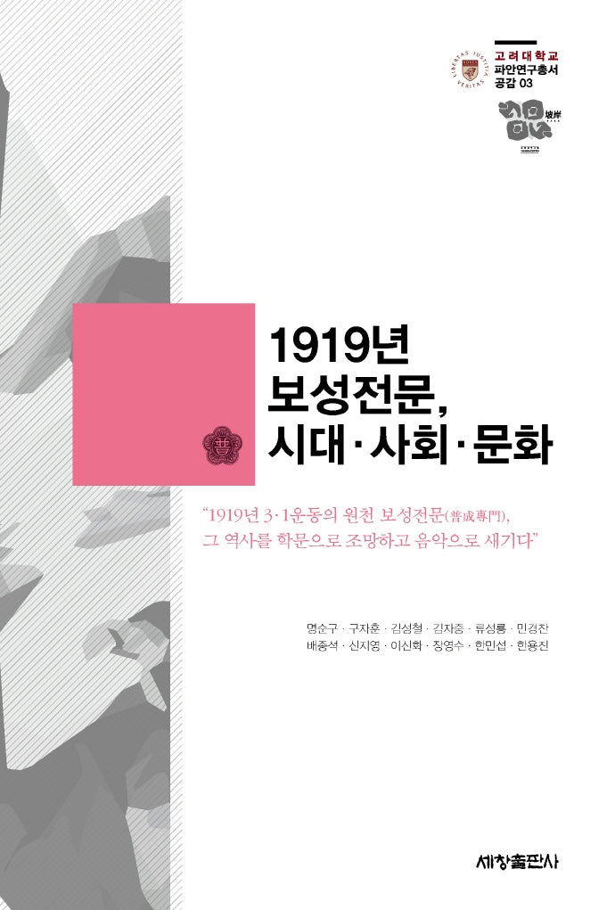 1919년 보성전문, 시대 사회 문화(고려대학교 파안연구총서 공감 3)