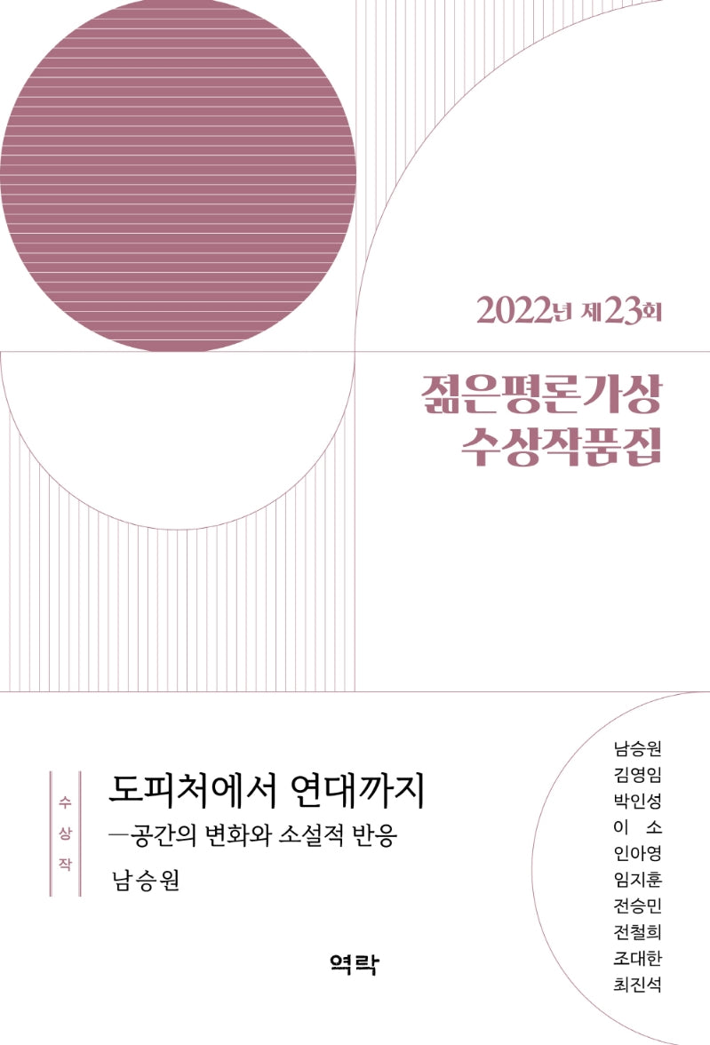 2022년 제23회 젊은평론가상 수상작품집