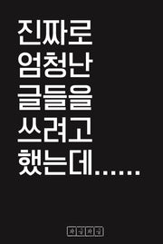 진짜로 엄청난 글들을 쓰려고 했는데......