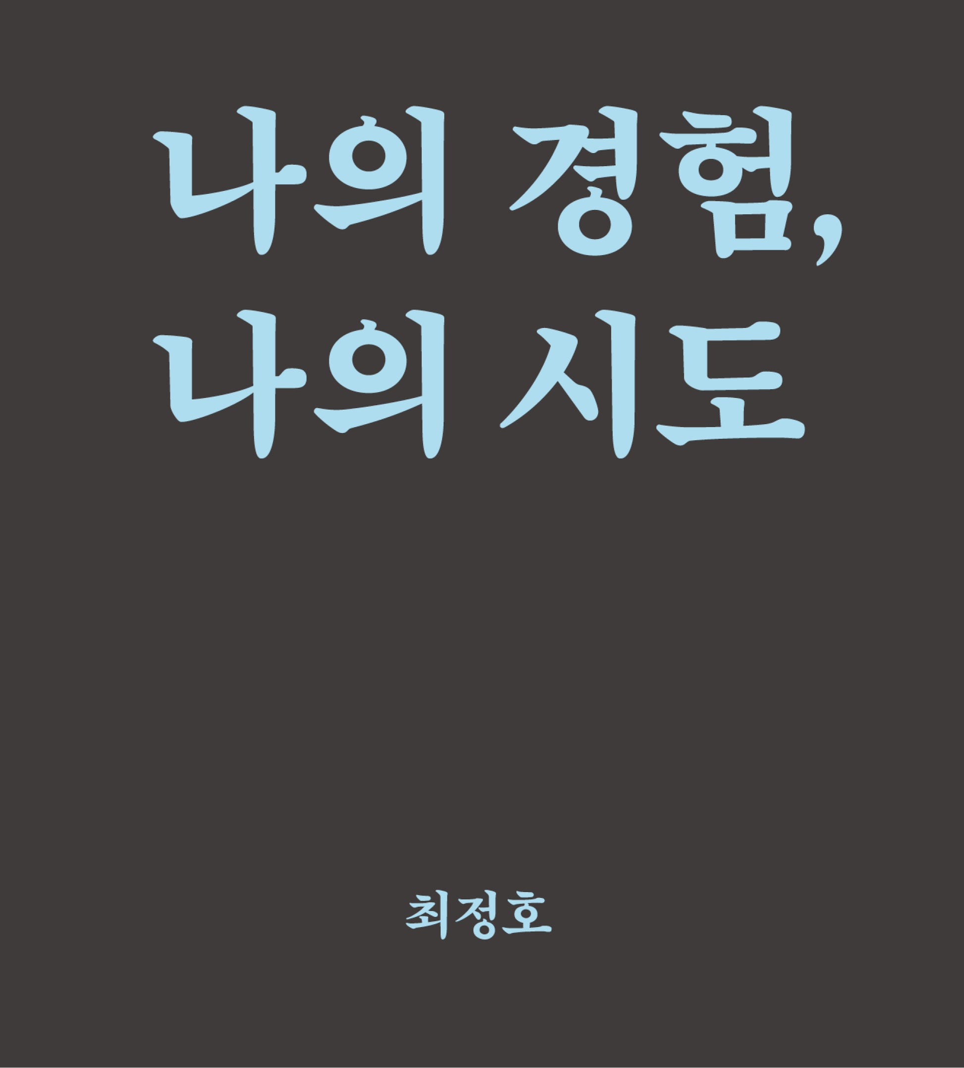 나의 경험, 나의 시도