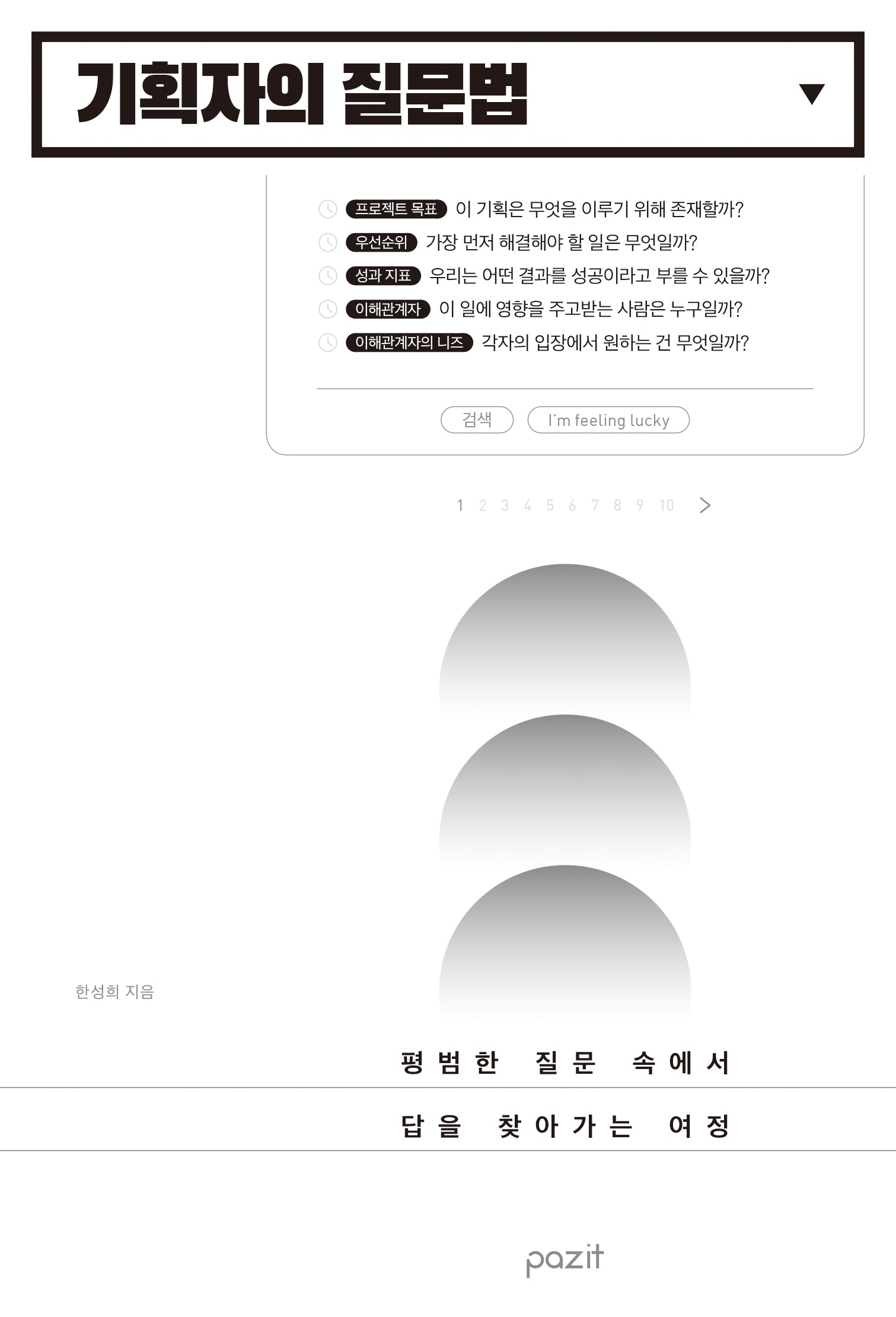기획자의 질문법(반양장)