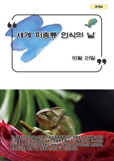 세계 파충류 인식의 날(B 104)