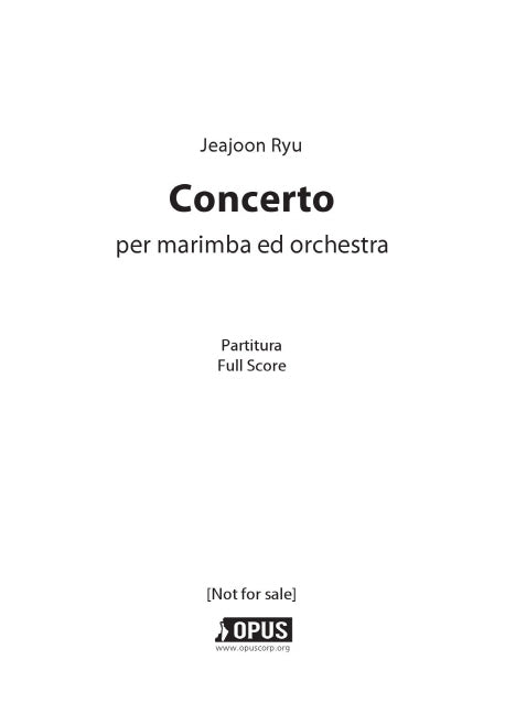 Concerto: per marimba ed orchestra
