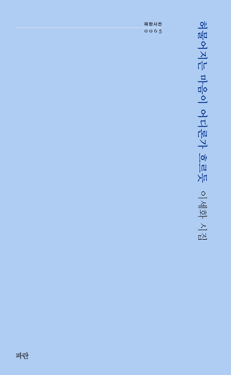 허물어지는 마음이 어디론가 흐르듯(파란시선 65)