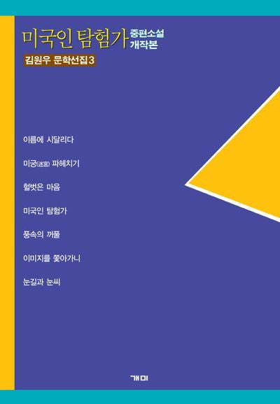 미국인 탐험가(김원우 문학선집 3)(반양장)