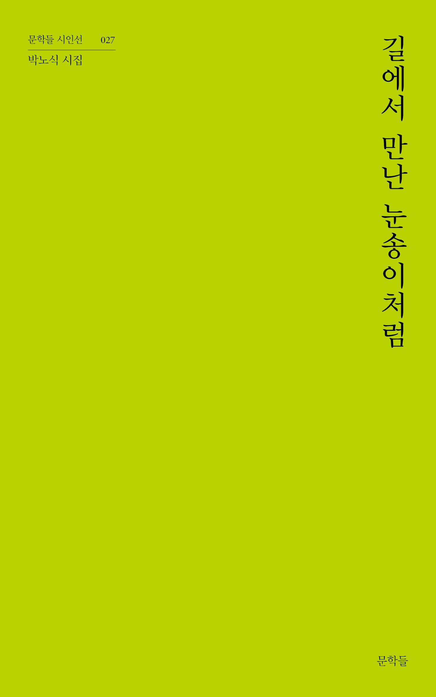 길에서 만난 눈송이처럼(문학들 시인선 27)