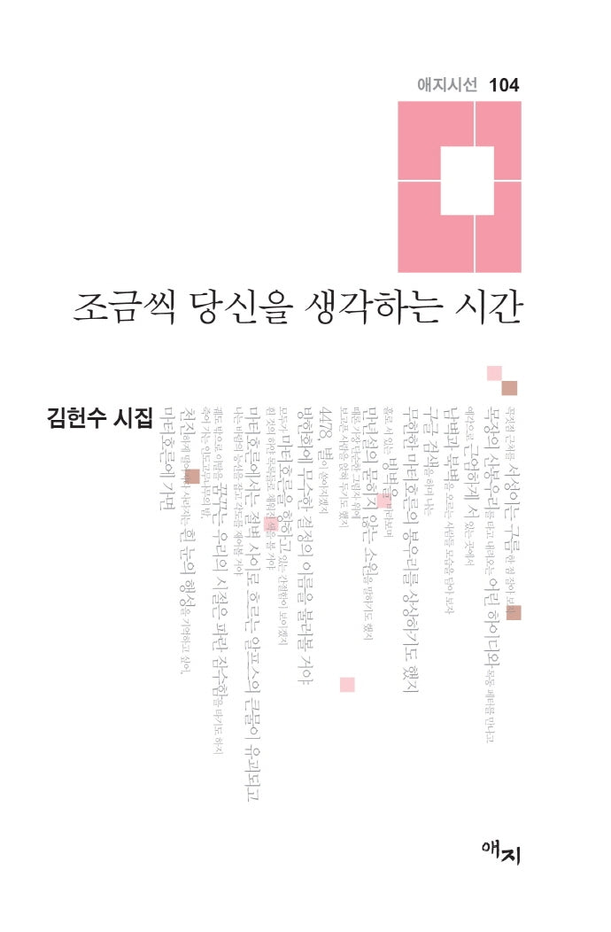 조금씩 당신을 생각하는 시간(애지시선 104)(양장본 HardCover)