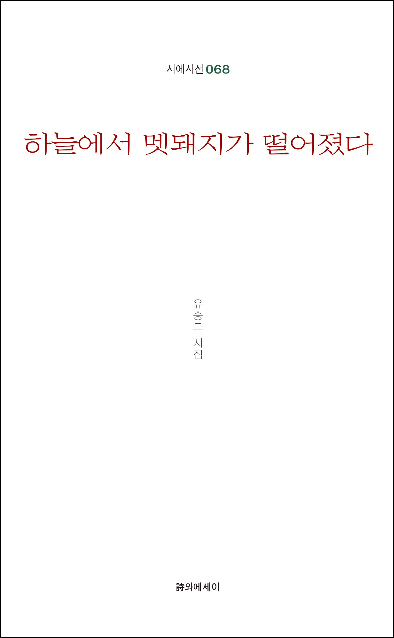 하늘에서 멧돼지가 떨어졌다(시에시선 68)