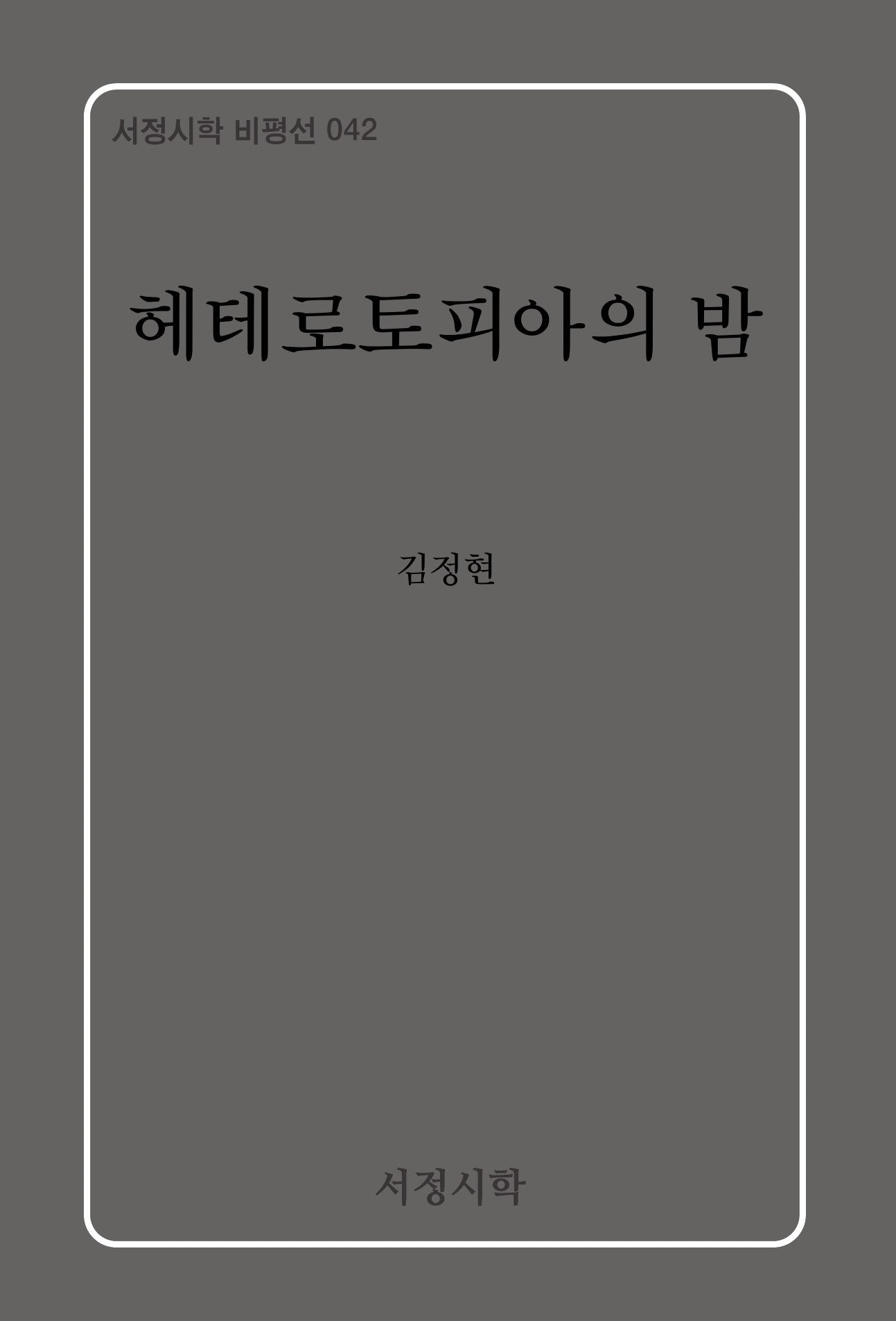헤테로토피아의 밤(서정시학 비평선 42)