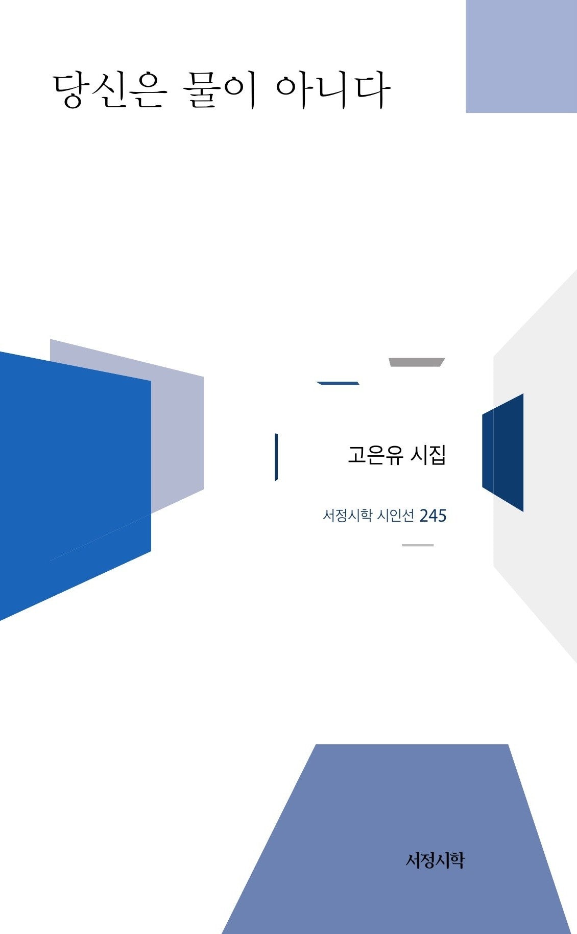 당신은 물이 아니다(서정시학 시인선 245)(양장본 Hardcover)