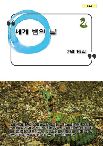 세계 뱀의 날(B 74)