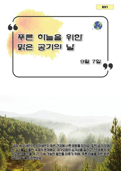 푸른 하늘을 위한 맑은 공기의 날(B 91)