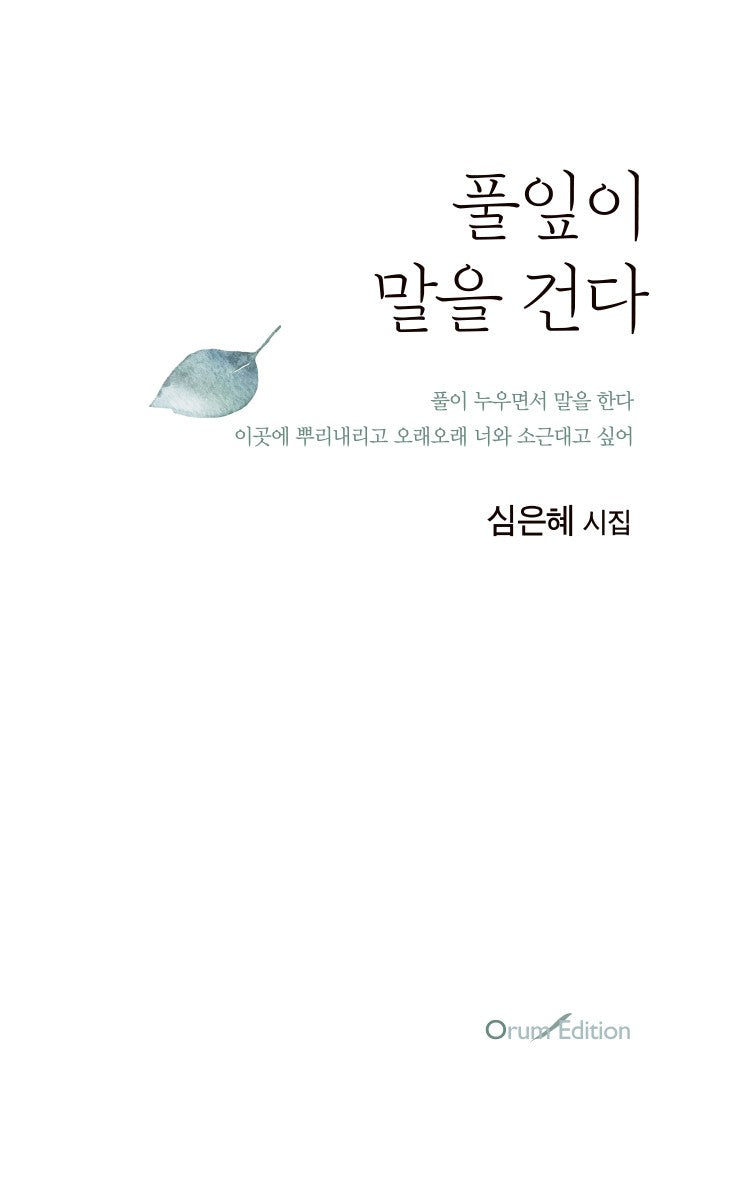 풀잎이 말을 건다(오름 시인선 78)