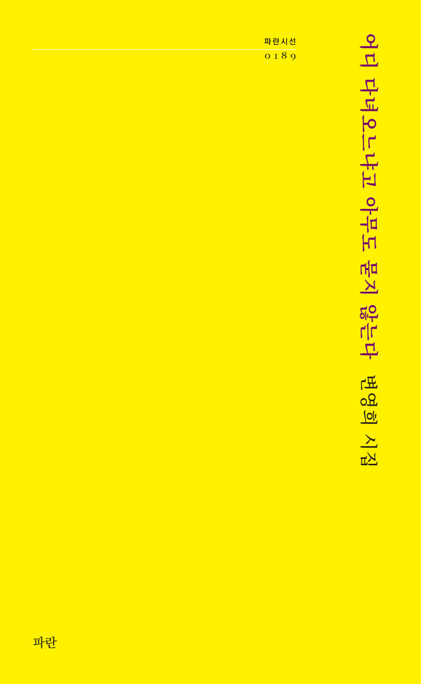 어디 다녀오느냐고 아무도 묻지 않는다(파란시선 189)