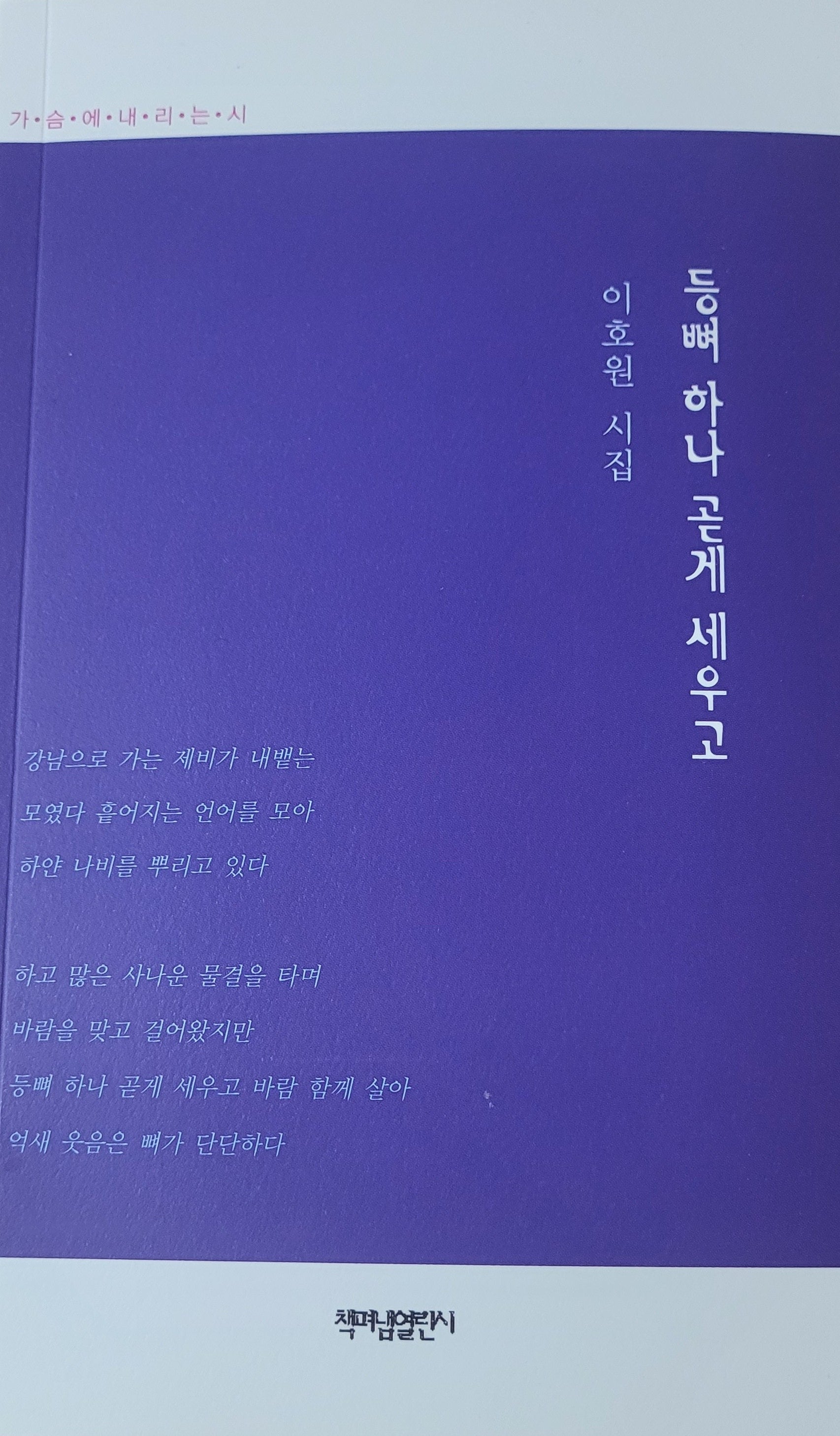 등뼈 하나 곧게 세우고