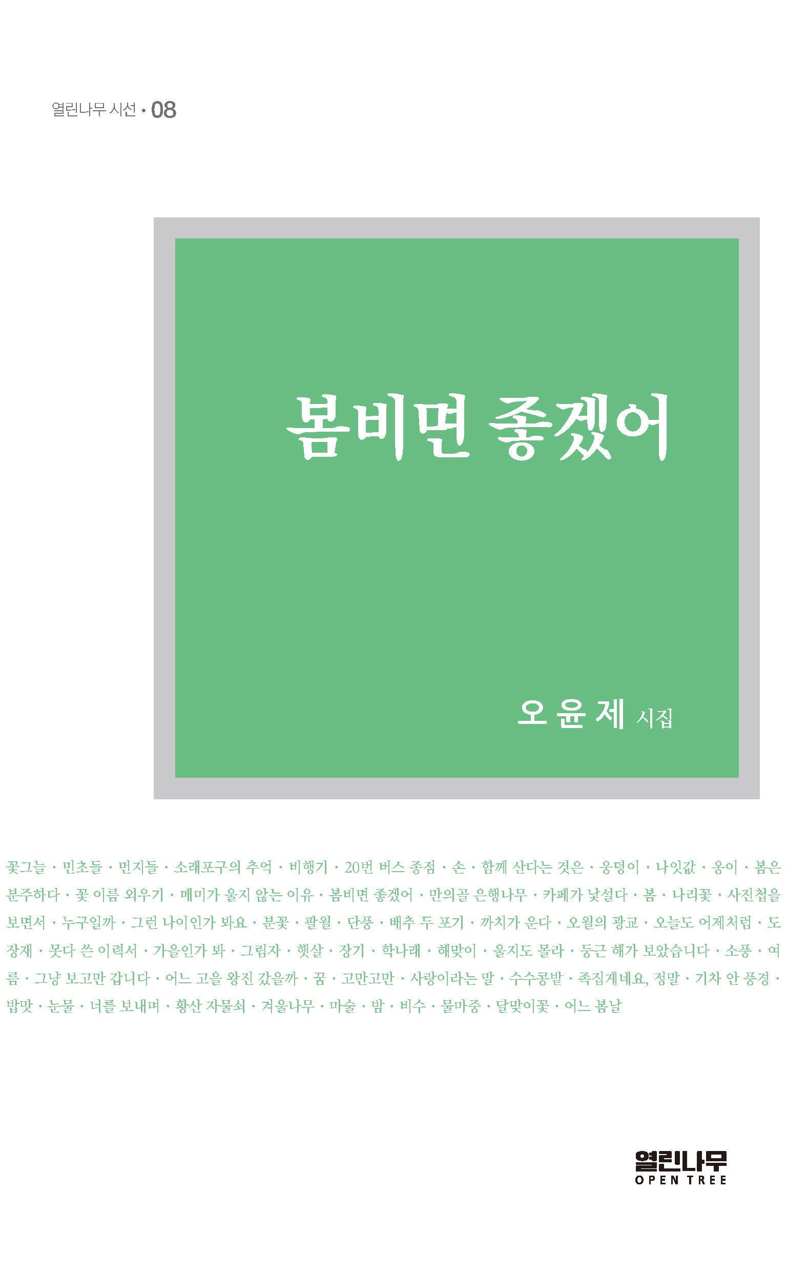 봄비면 좋겠어(열린나무시선 8)