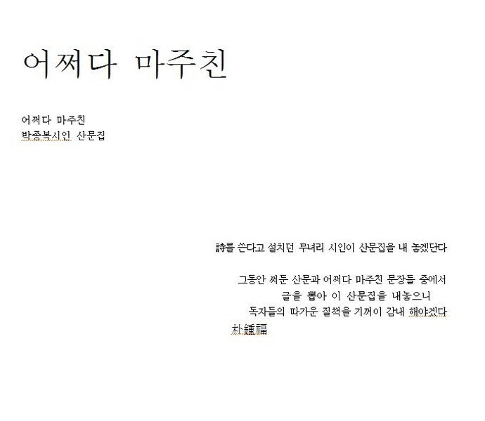 어쩌다 마주친