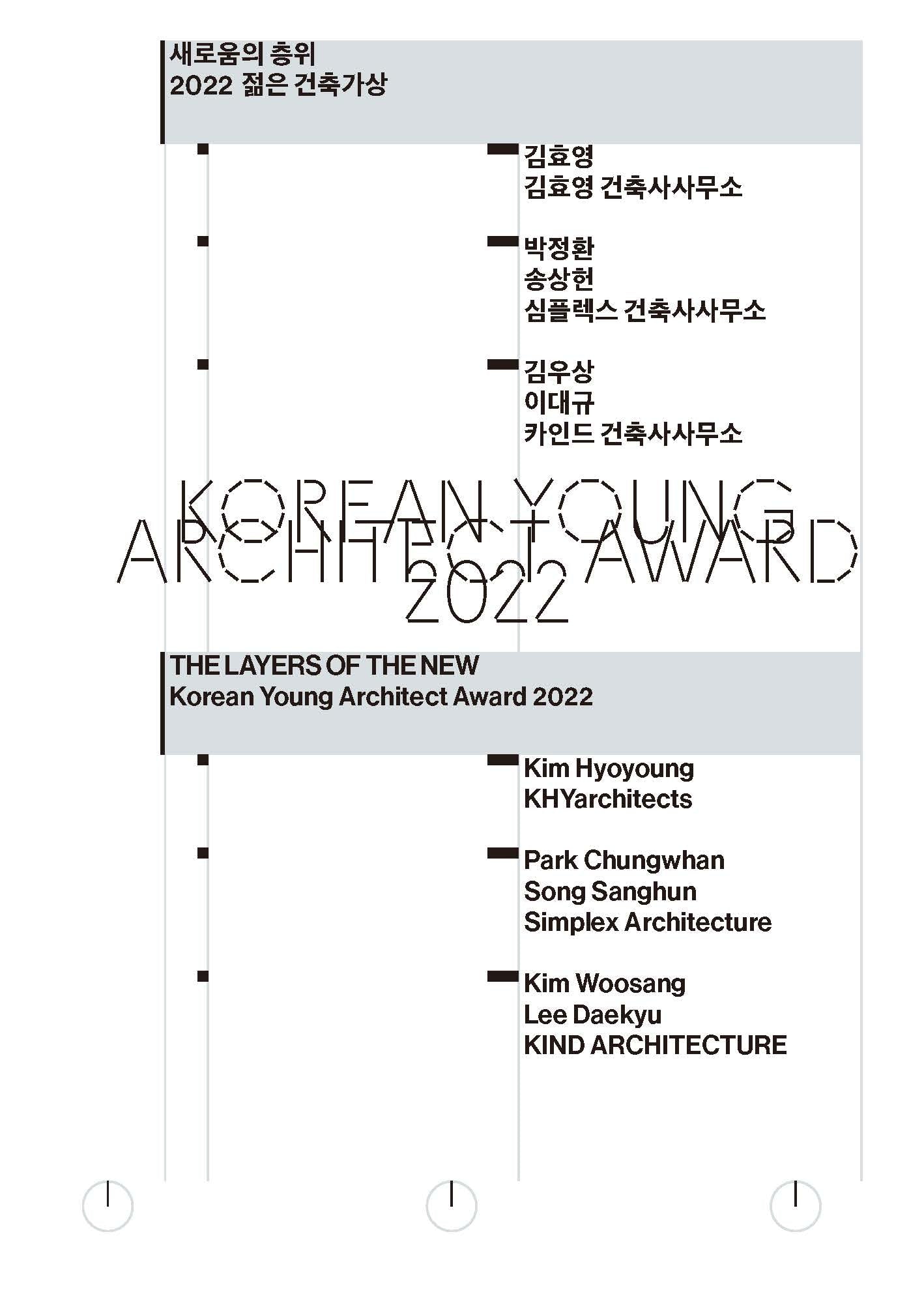 2022 젊은 건축가상 새로움의 층위