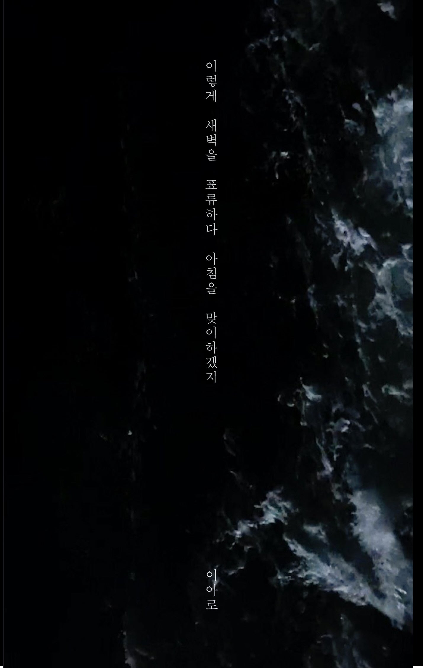 이렇게 새벽을 표류하다 아침을 맞이하겠지