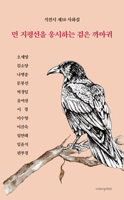 먼 지평선을 응시하는 검은 까마귀